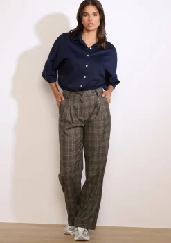 LolaLiza Geruite wijde broek- Broeken