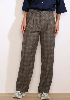 LolaLiza Geruite wijde broek- Broeken