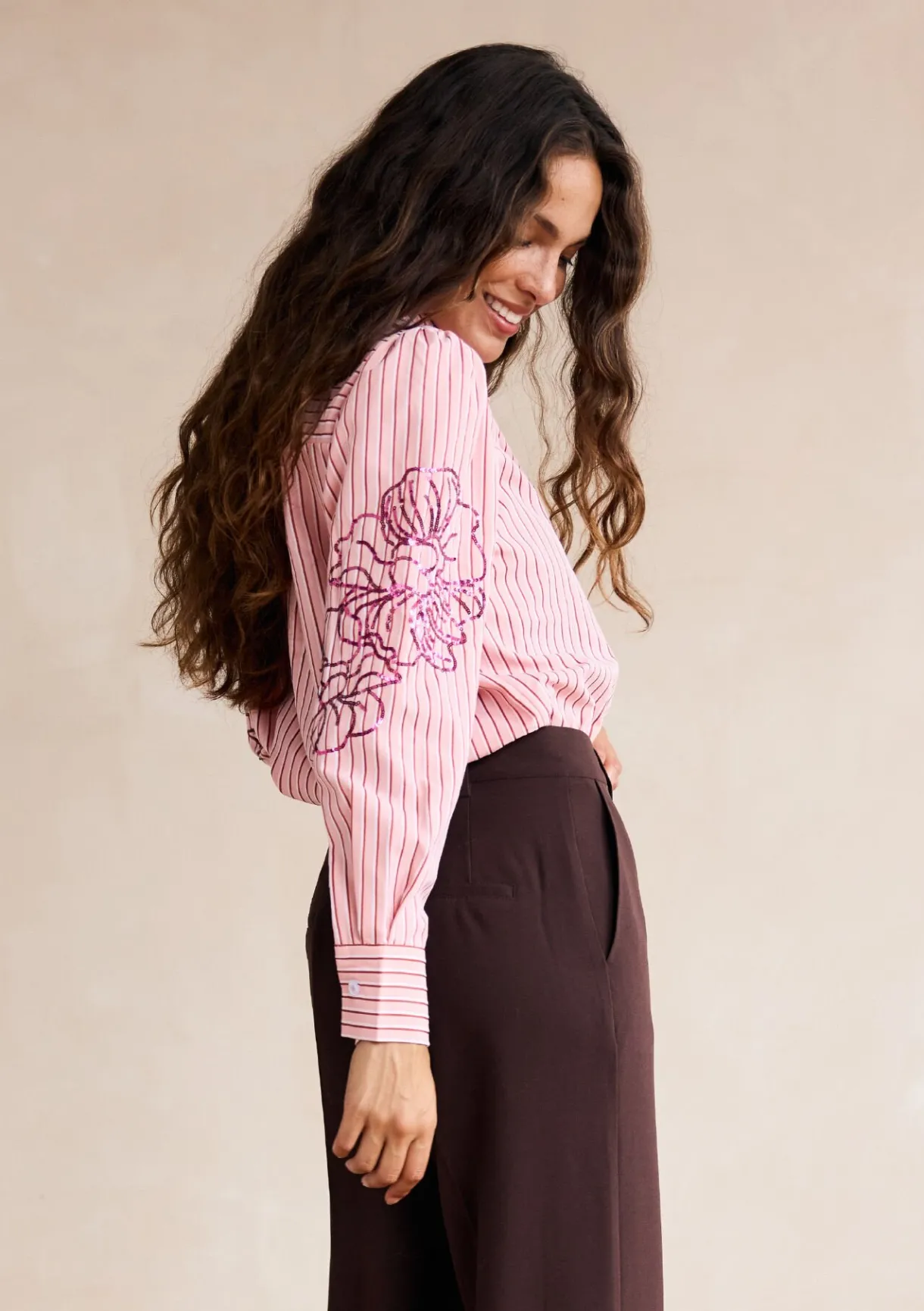 LolaLiza Gestreept hemd met borduursel- Blouses En Hemden