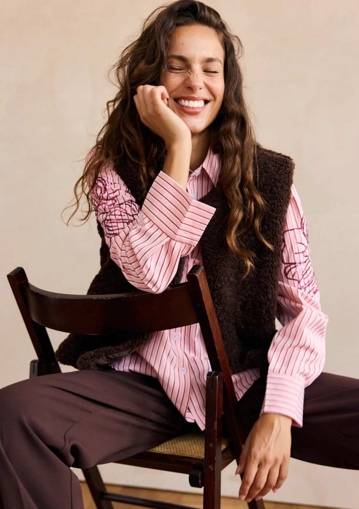 LolaLiza Gestreept hemd met borduursel- Blouses En Hemden