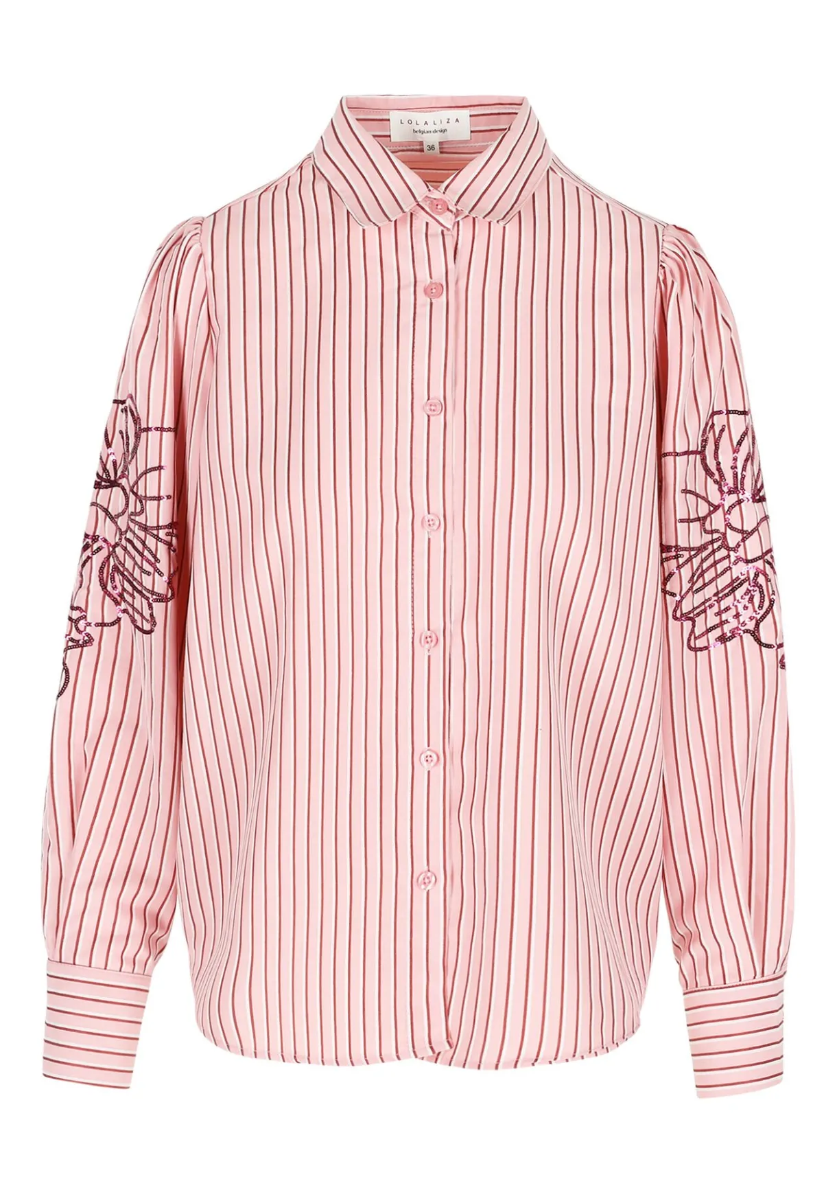 LolaLiza Gestreept hemd met borduursel- Blouses En Hemden