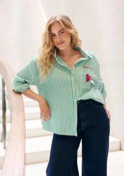 LolaLiza Gestreept hemd met hartdetail- Blouses En Hemden