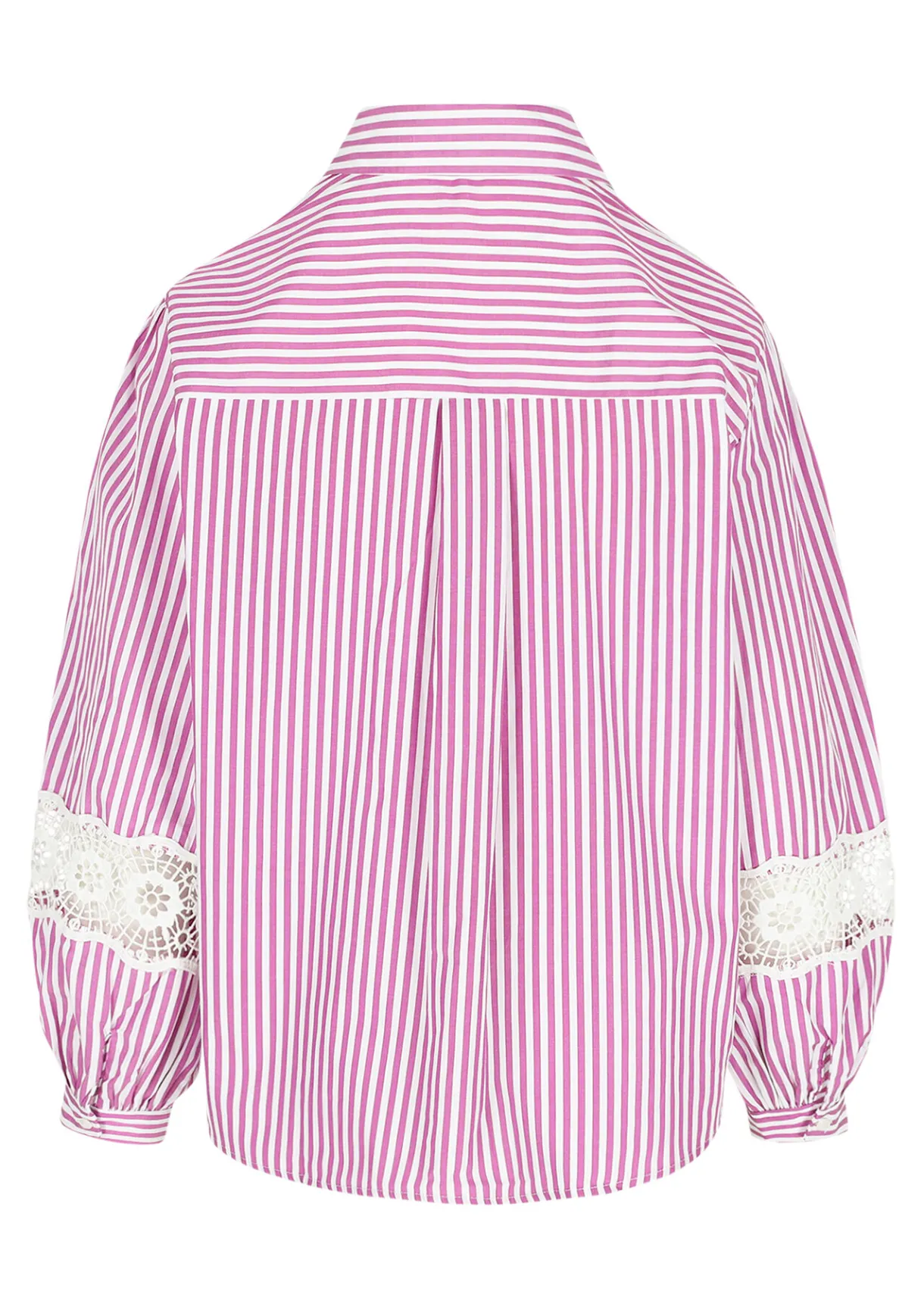 LolaLiza Gestreept overhemd met kantdetails- Blouses En Hemden