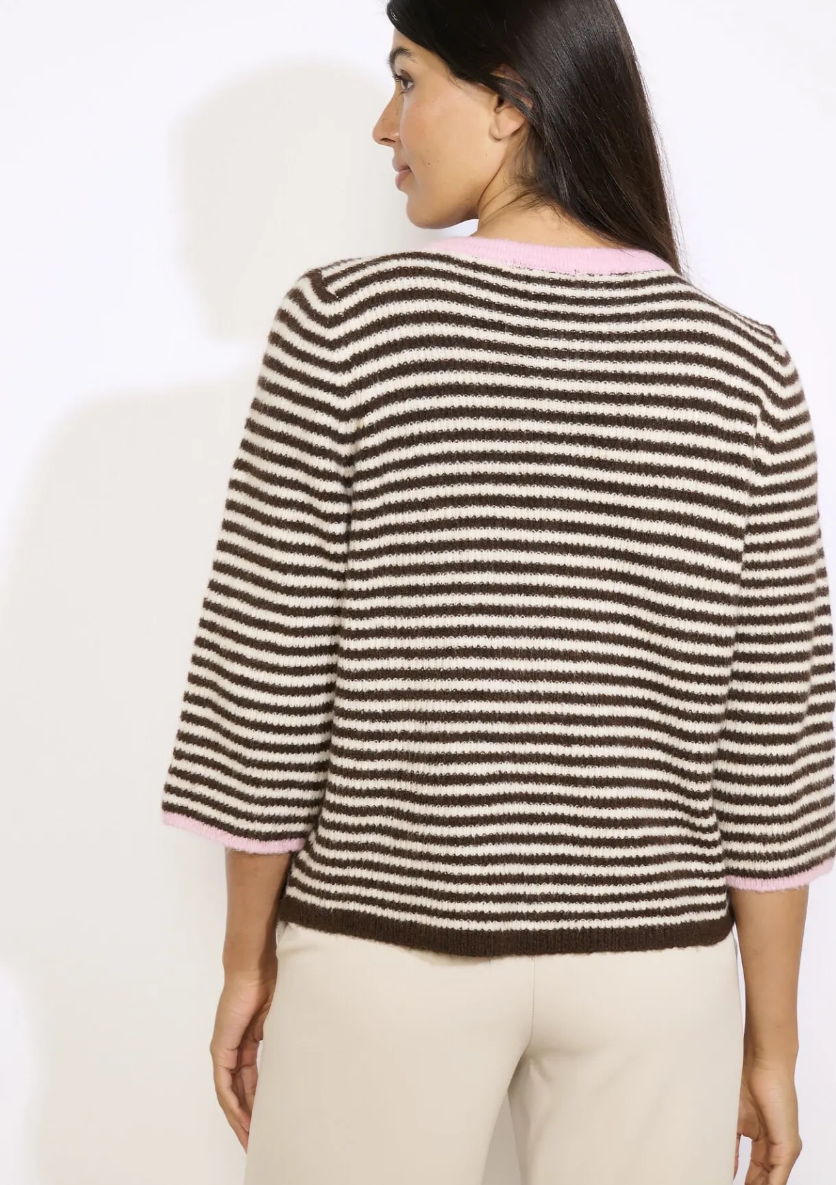 LolaLiza Gestreept vest met 3/4 mouw- Truien En Cardigans