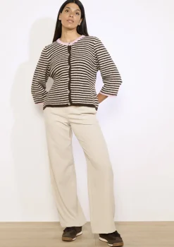 LolaLiza Gestreept vest met 3/4 mouw- Truien En Cardigans