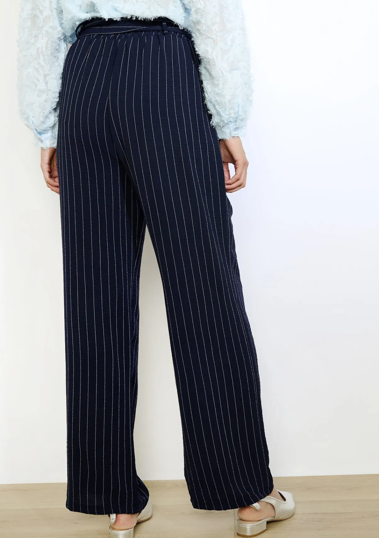 LolaLiza Gestreepte broek met hoge taille- Broeken