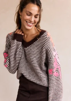 LolaLiza Gestreepte gebreide trui- Truien En Cardigans