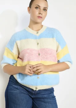 LolaLiza Gestreepte korte gilet- Truien En Cardigans