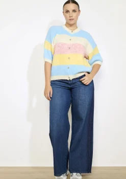 LolaLiza Gestreepte korte gilet- Truien En Cardigans