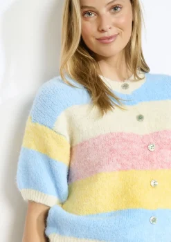 LolaLiza Gestreepte korte gilet- Truien En Cardigans