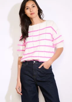 LolaLiza Gestreepte trui met korte mouwen- Truien En Cardigans