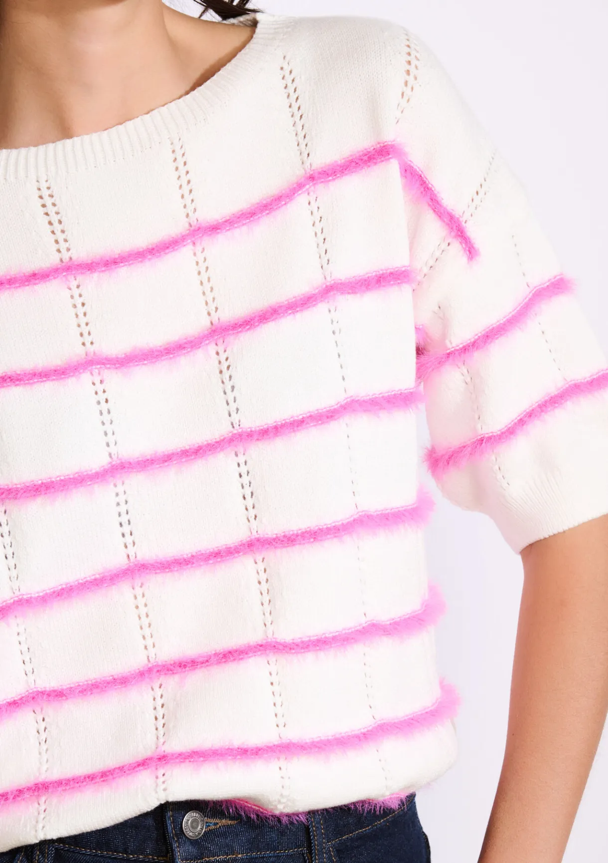 LolaLiza Gestreepte trui met korte mouwen- Truien En Cardigans