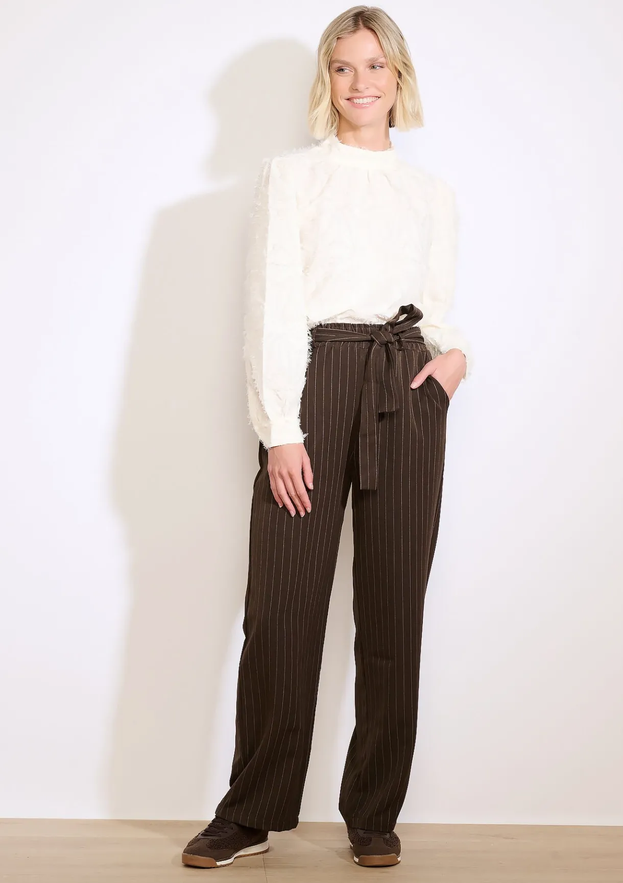 LolaLiza Gestreepte wijde broek- Broeken