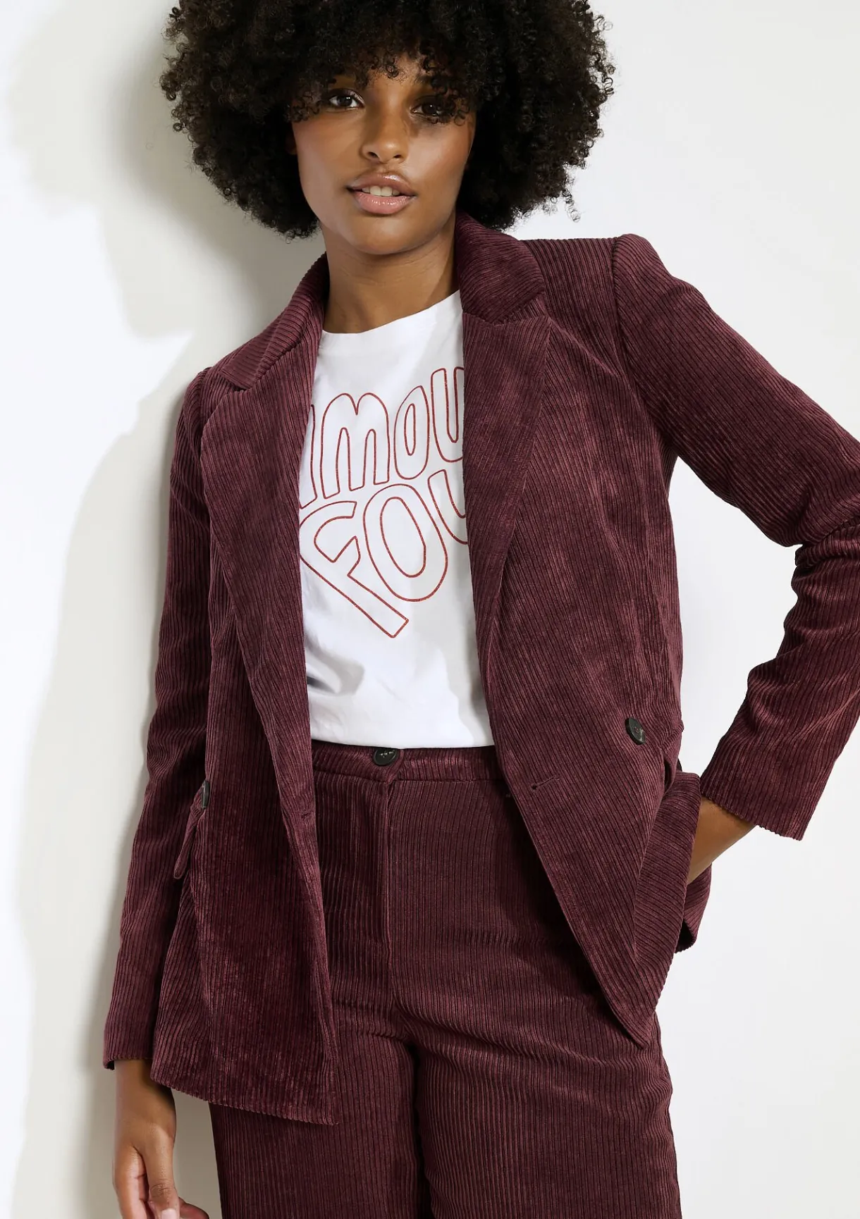 LolaLiza Getailleerde corduroy blazer- Co-Ord Sets|Vesten En Blazers