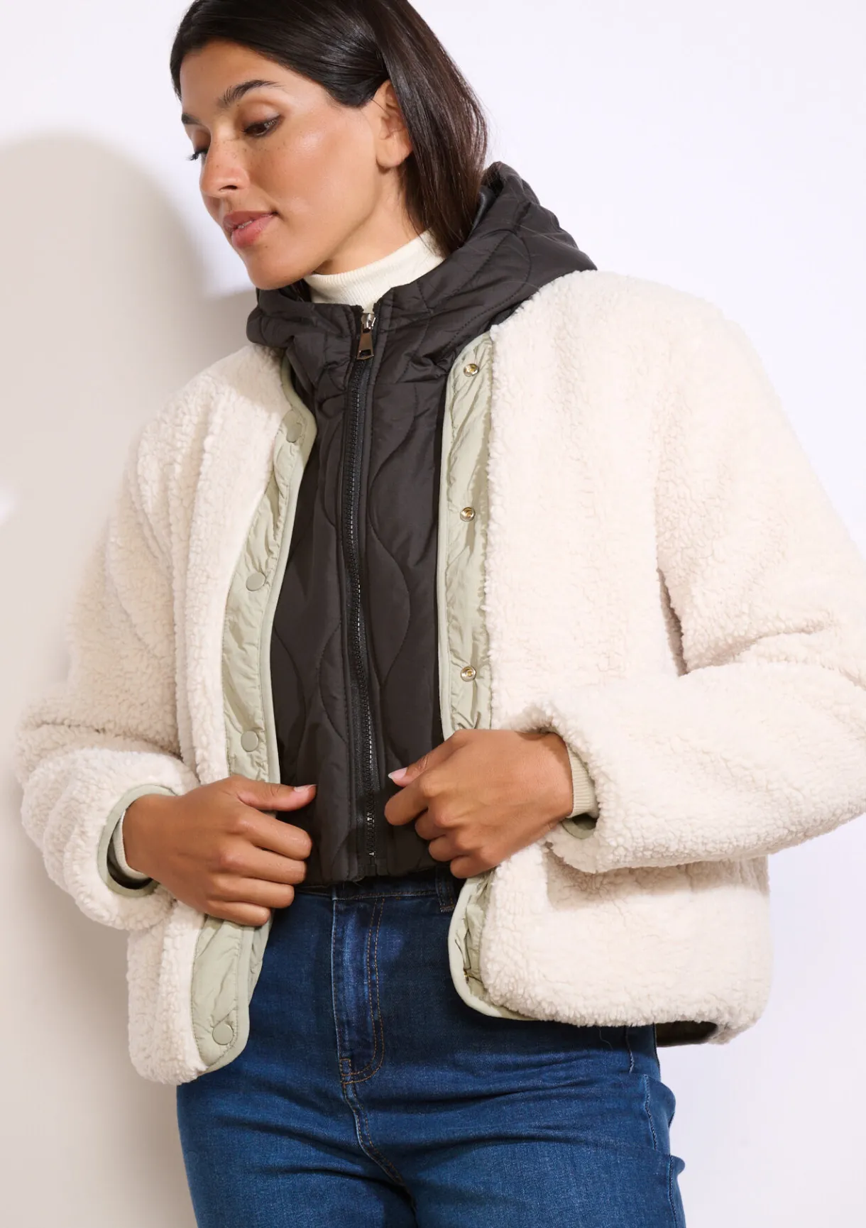 LolaLiza Gewatteerde donskap met kraag- Accessoires|Mantels En Jassen