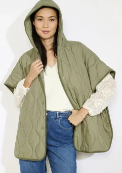 LolaLiza Gewatteerde poncho met capuchon- Accessoires|Mantels En Jassen