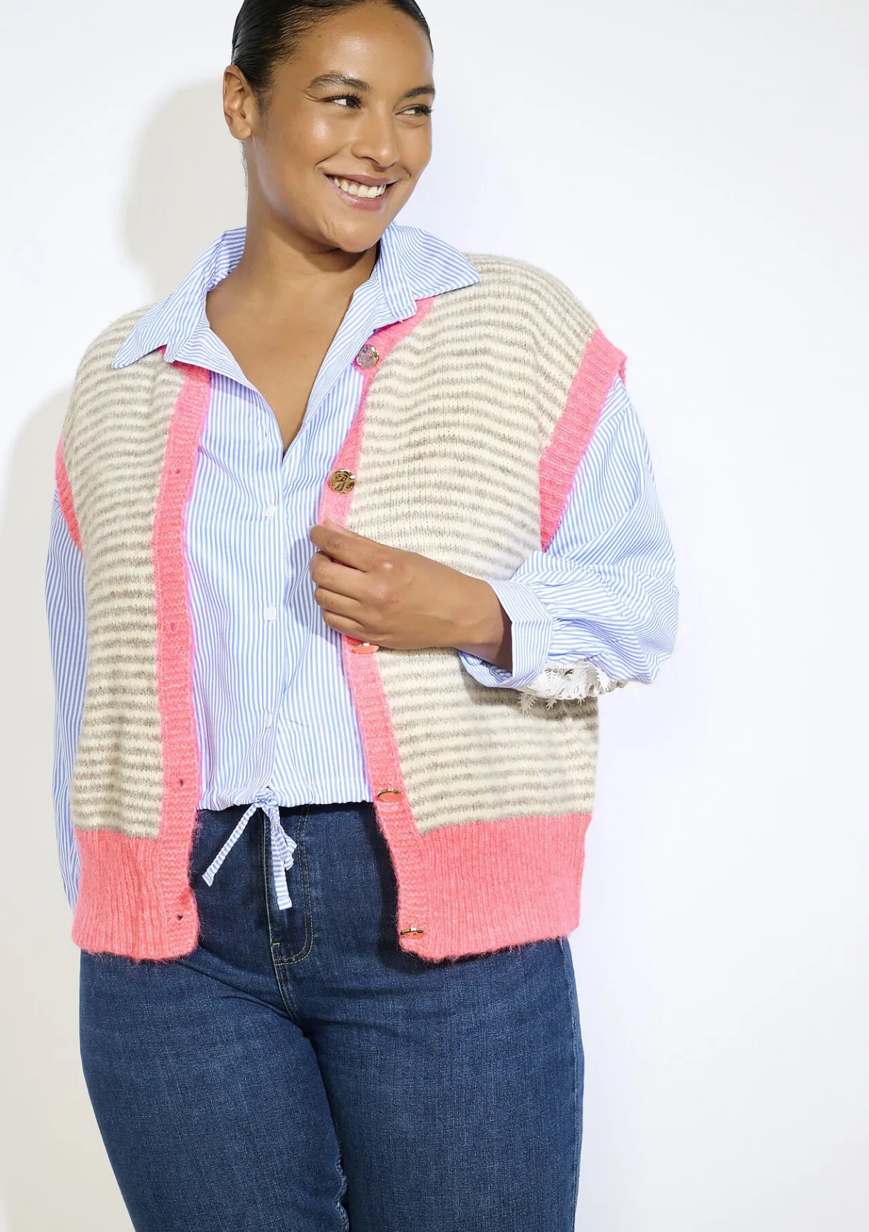 LolaLiza Gilet met strepen- Truien En Cardigans