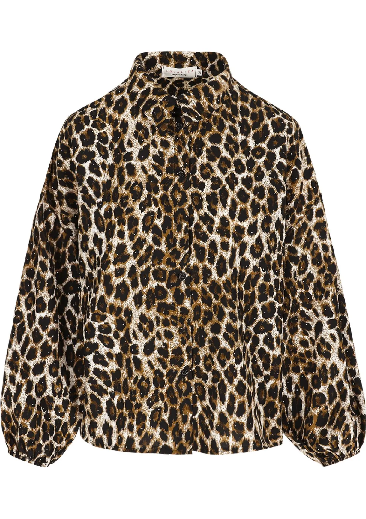 LolaLiza Glanzende leopardblouse- Blouses En Hemden