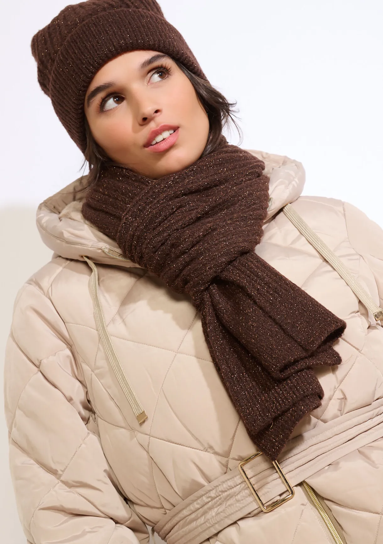 LolaLiza Glanzende ribgebreide sjaal- Accessoires