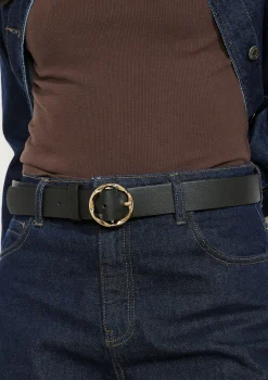 LolaLiza Glanzende riem met ronde gesp- Accessoires