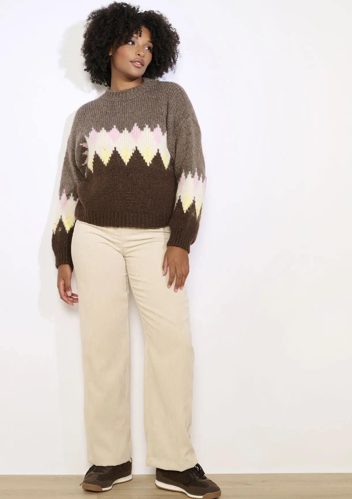 LolaLiza Grafisch gebreide trui- Truien En Cardigans