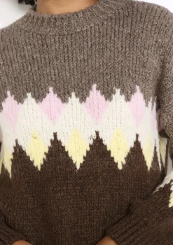 LolaLiza Grafisch gebreide trui- Truien En Cardigans