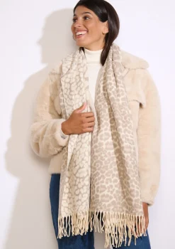 LolaLiza Grote sjaal met franjesprint- Accessoires