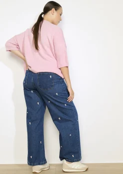 LolaLiza Hoge taille geborduurde jeans- Co-Ord Sets|Jeans