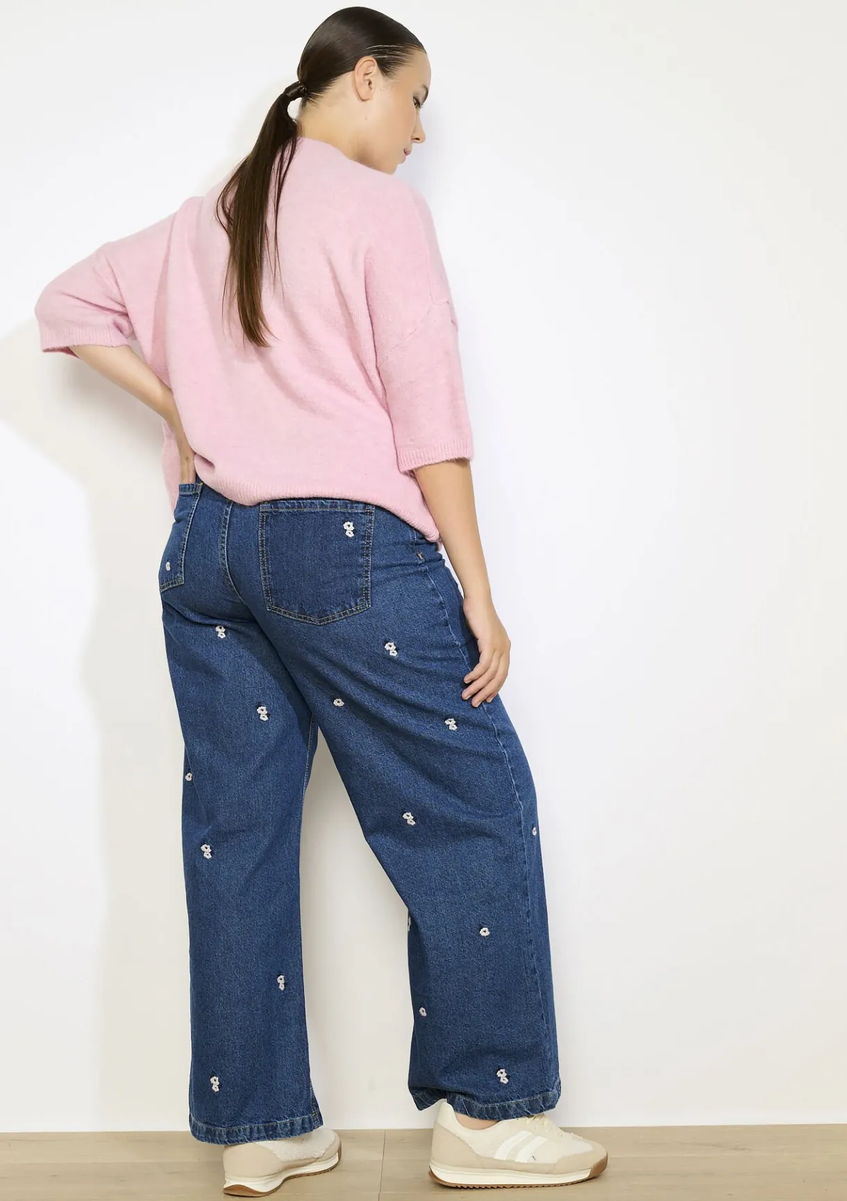 LolaLiza Hoge taille geborduurde jeans- Co-Ord Sets|Jeans