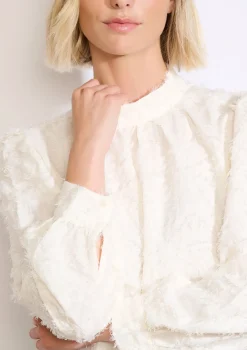 LolaLiza Jacquard blouse met franjes- Blouses En Hemden