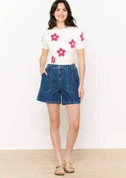 LolaLiza Jacquard trui met bloemen- Truien En Cardigans