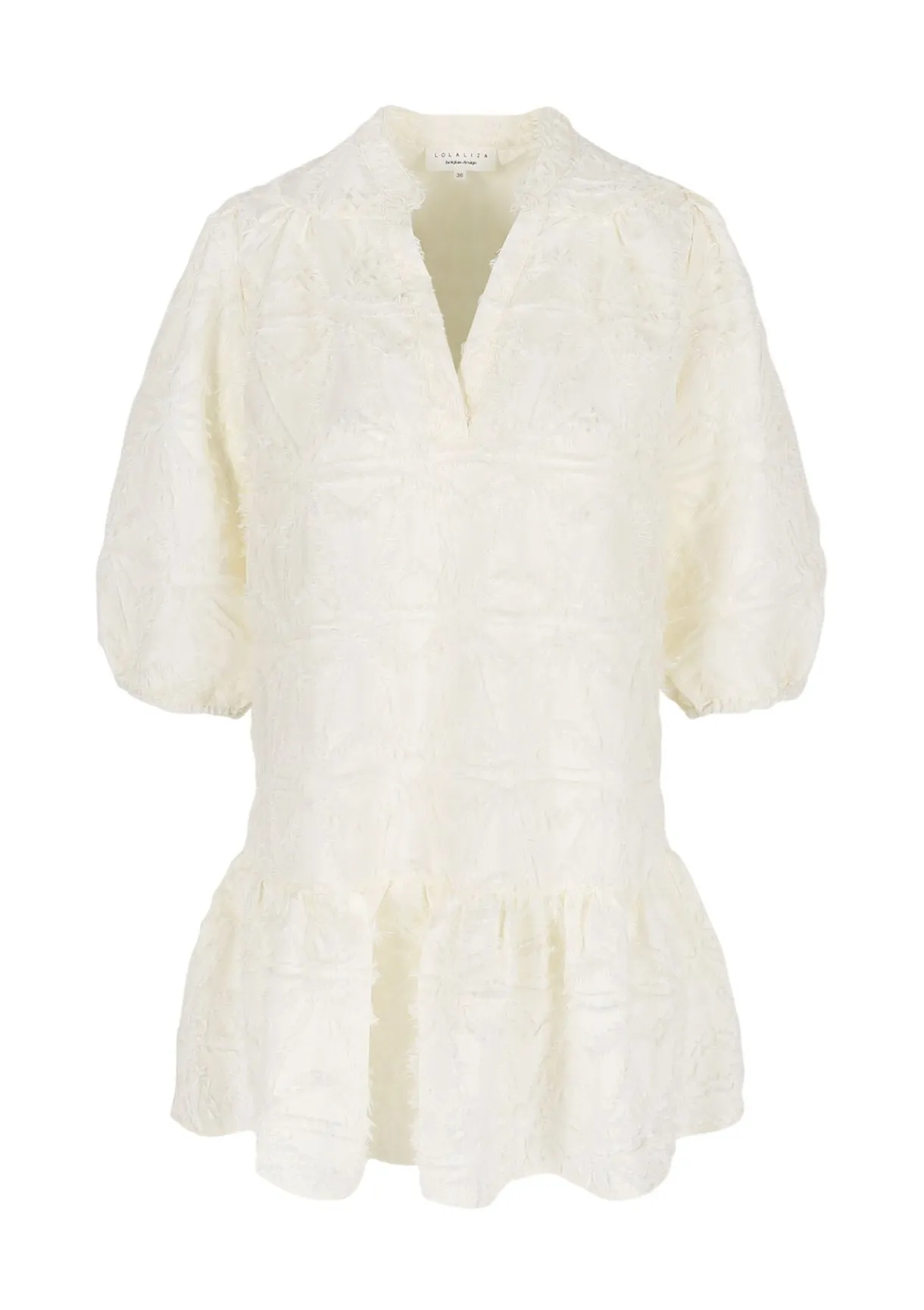 LolaLiza Jacquardjurk met pofmouwen- Jurken