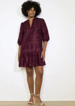 LolaLiza Jacquardjurk met pofmouwen- Jurken