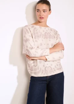 LolaLiza Jacquardtrui met paisley- Truien En Cardigans