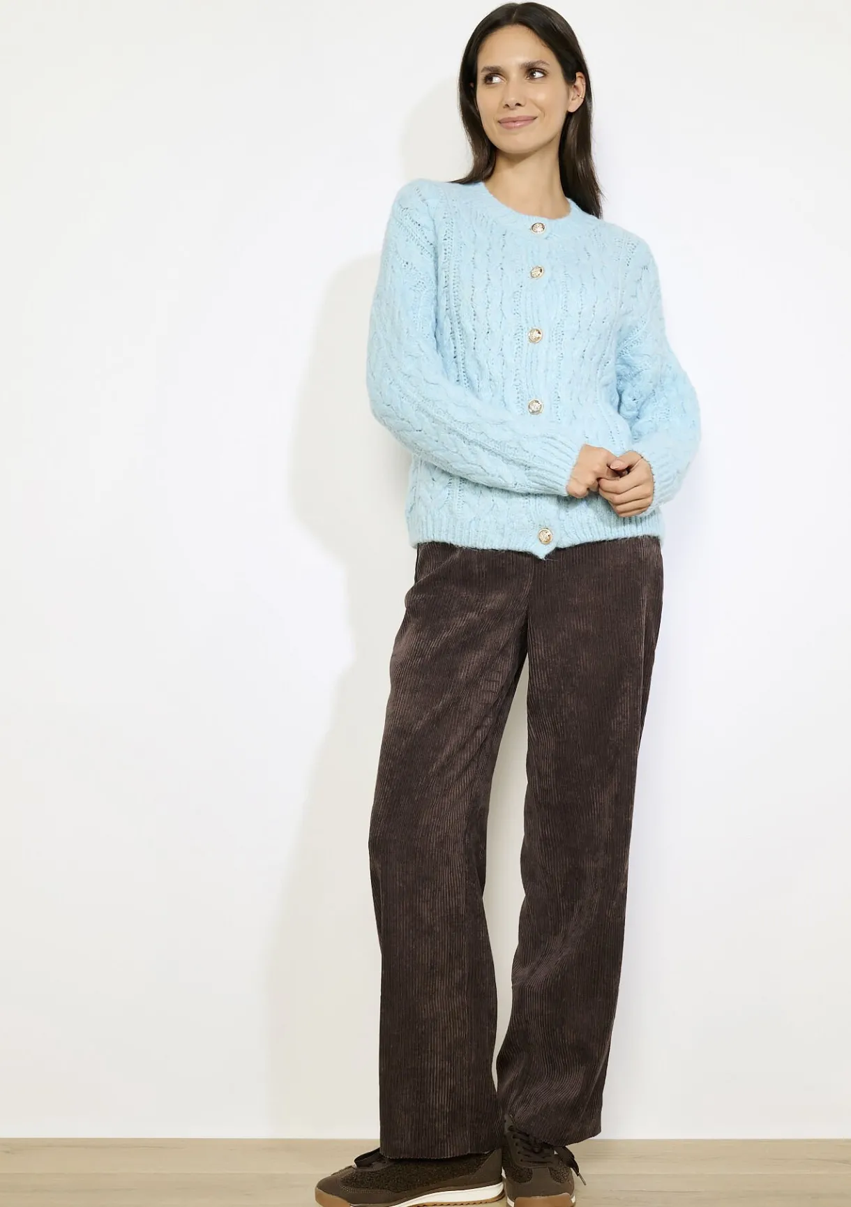 LolaLiza Kabelgebreide cardigan met knopen- Truien En Cardigans