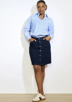LolaLiza Knoopsluiting denimrok- Rokken