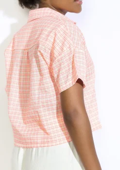 LolaLiza Korte geruite blouse- Blouses En Hemden