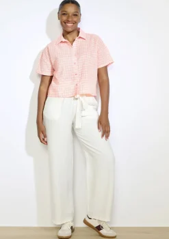 LolaLiza Korte geruite blouse- Blouses En Hemden