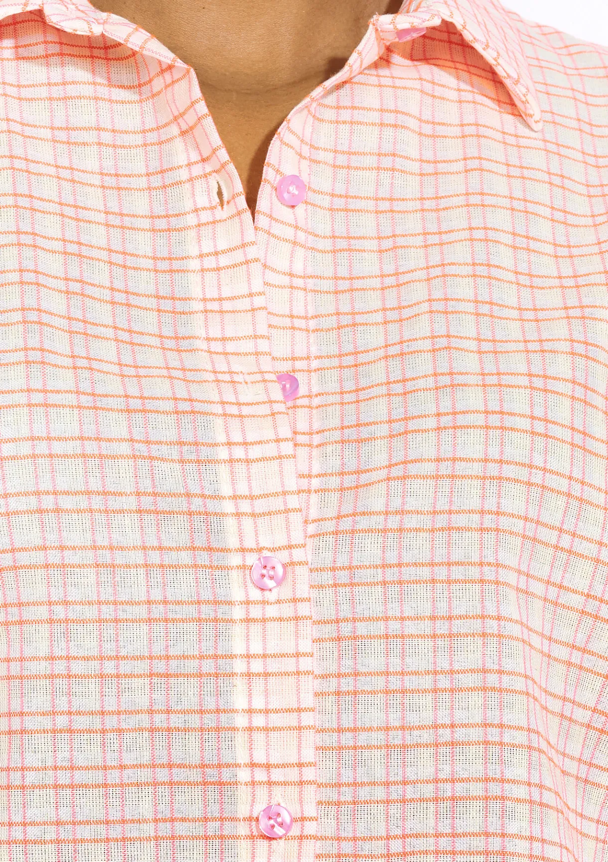 LolaLiza Korte geruite blouse- Blouses En Hemden