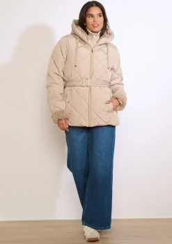 LolaLiza Korte gewatteerde jas met ceintuur- Mantels En Jassen