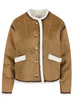 LolaLiza Korte jas in schapenvacht-look- Mantels En Jassen