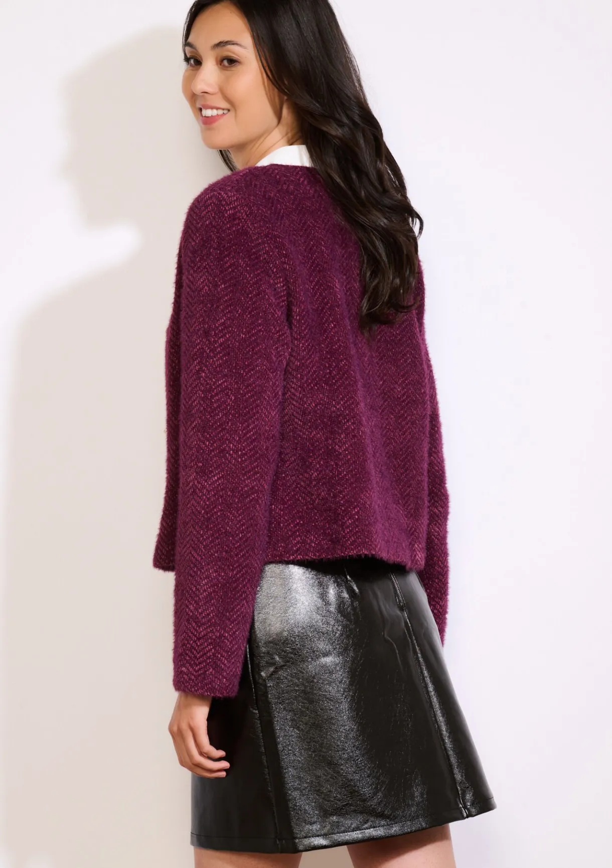 LolaLiza Korte jas met zachte stof en knopen- Vesten En Blazers