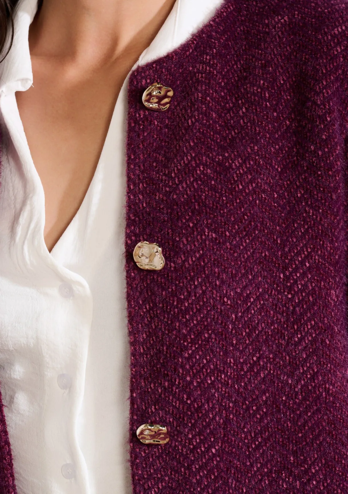 LolaLiza Korte jas met zachte stof en knopen- Vesten En Blazers