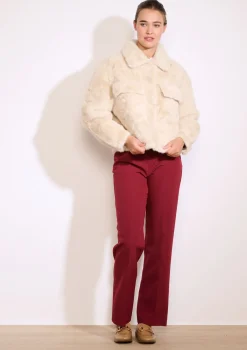 LolaLiza Korte jas van imitatiebont- Mantels En Jassen