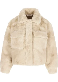 LolaLiza Korte jas van imitatiebont- Mantels En Jassen