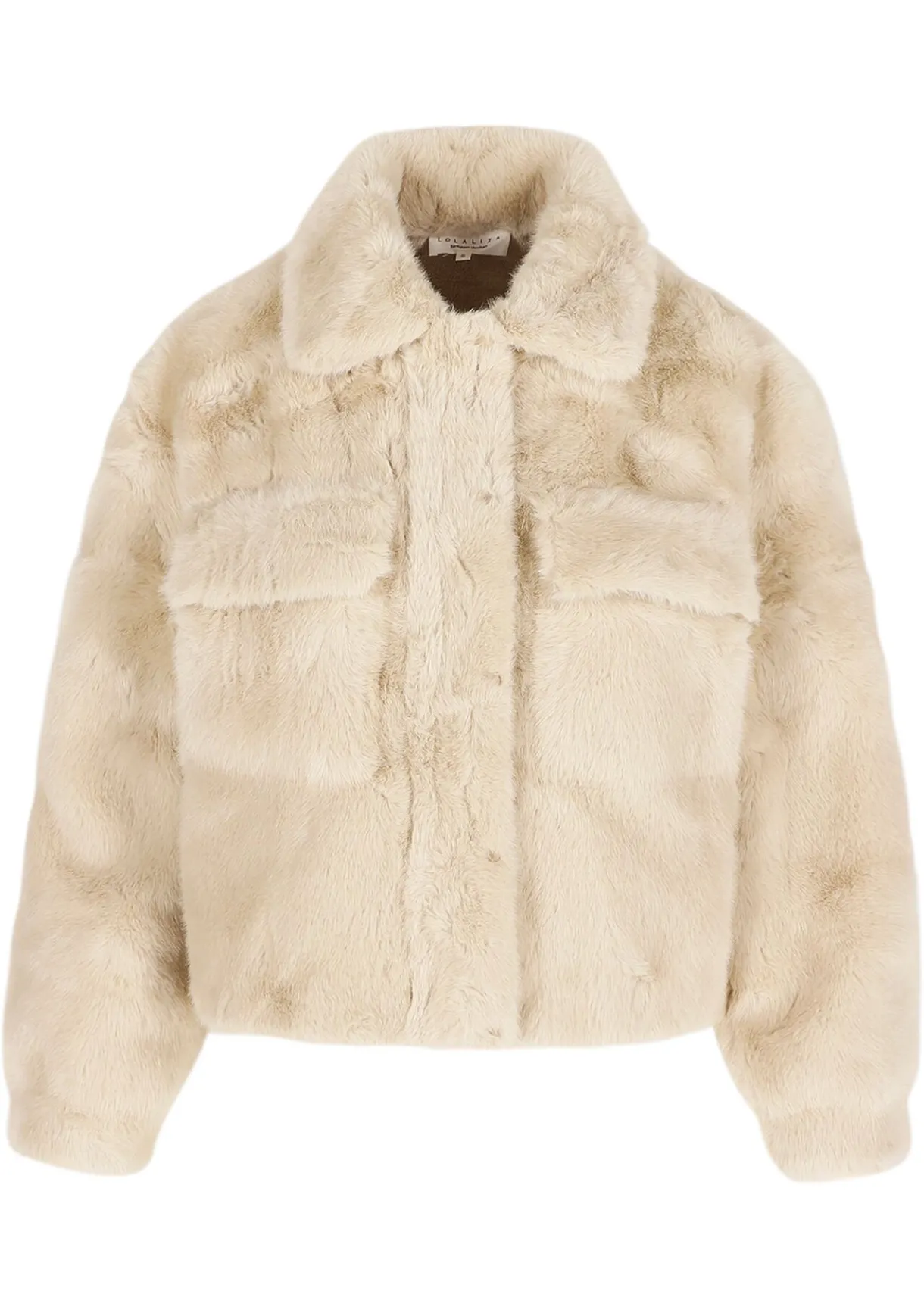 LolaLiza Korte jas van imitatiebont- Mantels En Jassen