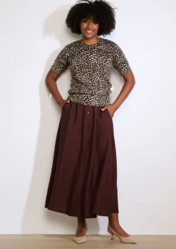 LolaLiza Korte mouwen trui met luipaardprint- Truien En Cardigans