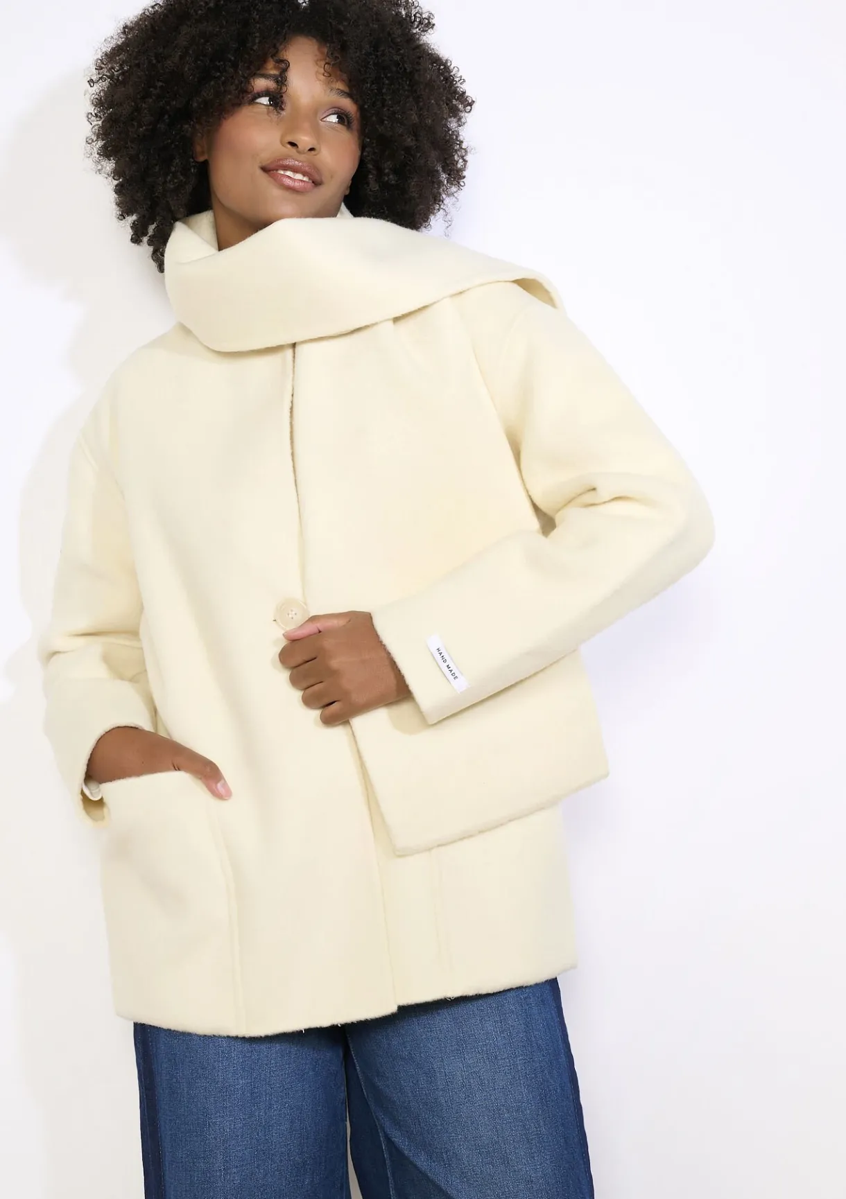 LolaLiza Korte wollen jas met sjaal- Mantels En Jassen