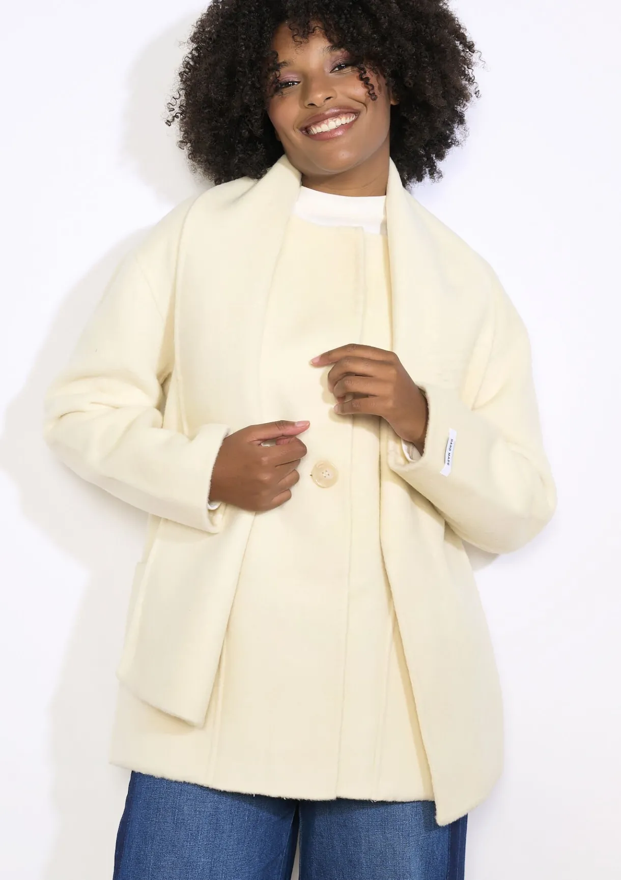 LolaLiza Korte wollen jas met sjaal- Mantels En Jassen