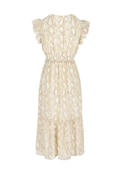 LolaLiza Lange jurk met slangenprint en ruches- Jurken